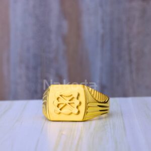 22KT Gold CZ Mens Stylish Plain Ring MPR260