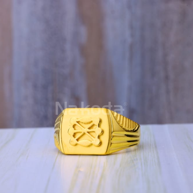 22KT Gold CZ Mens Stylish Plain Ring MPR260