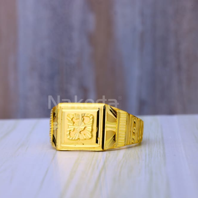 22KT Gold CZ Mens Gorgeous Plain Ring MPR259