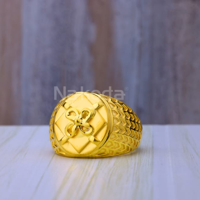 22KT Gold CZ Mens Fancy Plain Ring MPR258