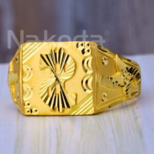 22KT Gold CZ Mens Exclusive Plain Ring MPR257