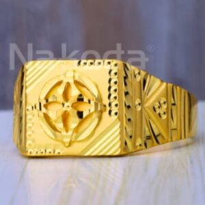 22KT Gold CZ Mens Designer Plain Ring MPR256