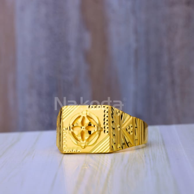 22KT Gold CZ Mens Designer Plain Ring MPR256
