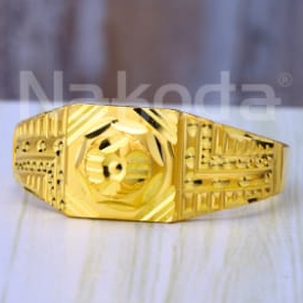 22KT Gold CZ Mens Classic Plain Ring MPR255 - Image 2