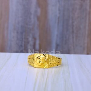 22KT Gold CZ Mens Classic Plain Ring MPR255