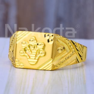 22KT Gold CZ Mens Plain Ring MPR254 - Image 2