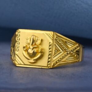 22KT Gold Hallmark Delicate Mens Plain Ring MPR249
