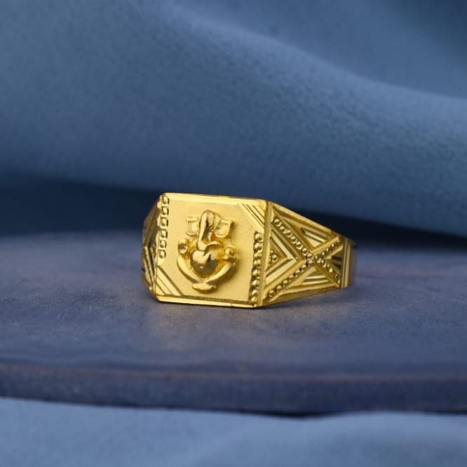 22KT Gold Hallmark Delicate Mens Plain Ring MPR249