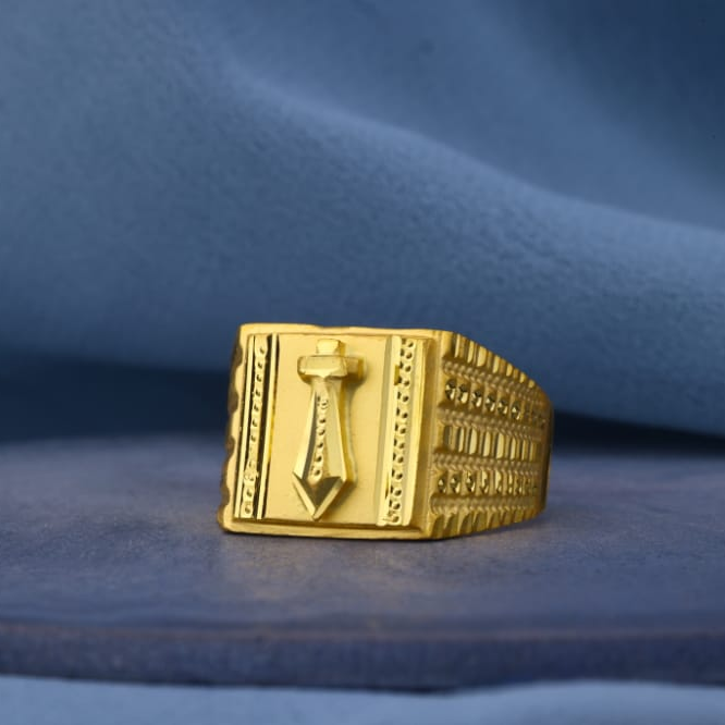 22KT Gold Hallmark Designer Mens Plain Ring MPR248