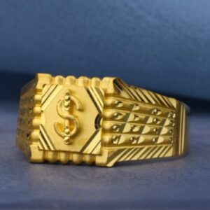 22KT Gold Mens Stylish Plain Ring MPR245
