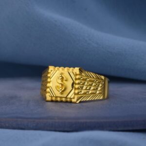 22KT Gold Mens Stylish Plain Ring MPR245