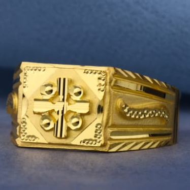22KT Gold Mens Gorgeous Plain Ring MPR244 - Image 2