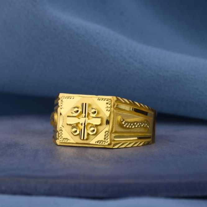 22KT Gold Mens Gorgeous Plain Ring MPR244
