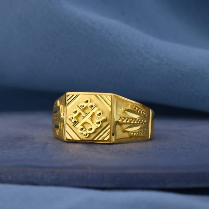 22KT Gold Mens Exclusive Plain Ring MPR242