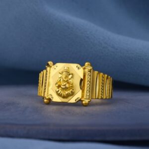 22KT Gold Mens Delicate Plain Ring MPR241