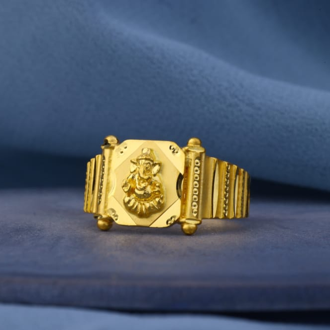 22KT Gold Mens Delicate Plain Ring MPR241