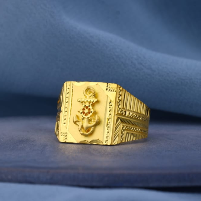 22KT Gold Mens Classic Plain Ring MPR239