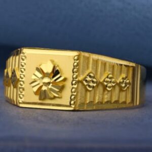 916 Gold Hallmark Designer Mens Plain Ring MPR233