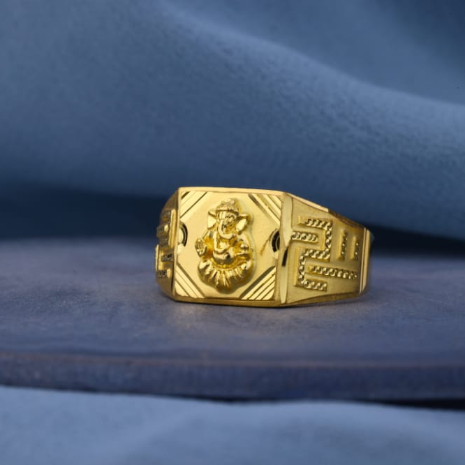 916 Gold Hallmark Delicate Mens Plain Ring MPR232