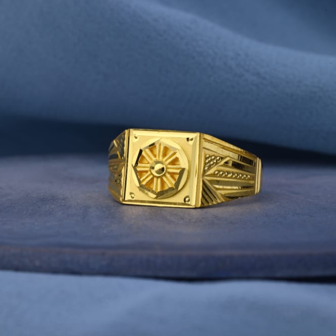 916 Gold Hallmark Mens Plain Ring MPR230