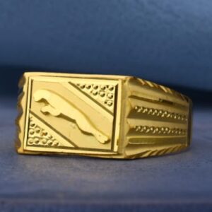 916 Gold Mens Stylish Plain Ring MPR229