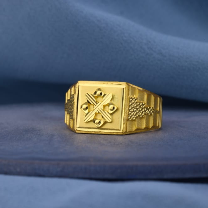 916 Gold Mens Gorgeous Plain Ring MPR228