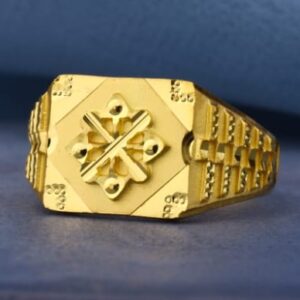 916 Gold Mens Fancy Plain Ring MPR227
