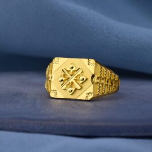 916 Gold Mens Fancy Plain Ring MPR227
