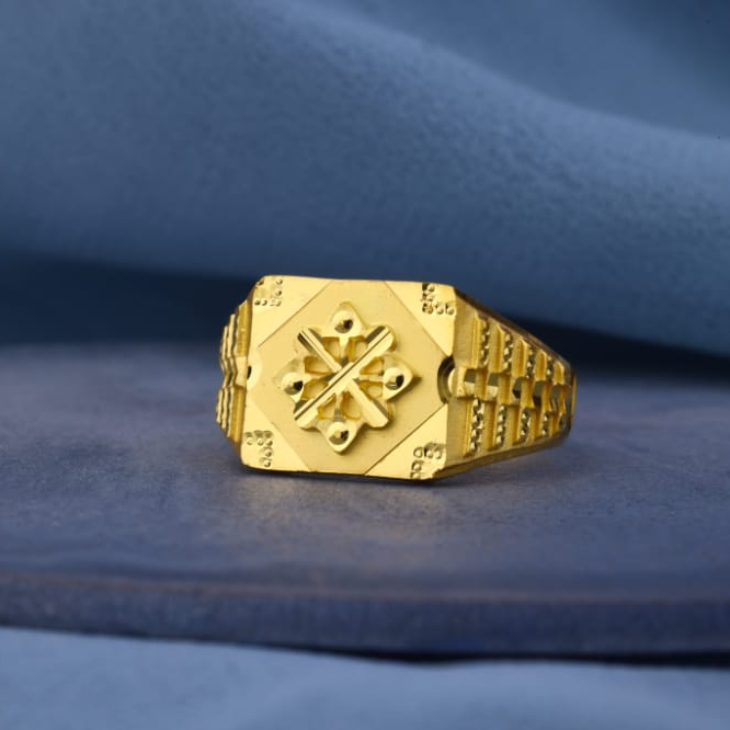 916 Gold Mens Fancy Plain Ring MPR227