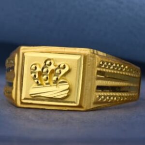 916 Gold Mens Designer Plain Ring MPR224