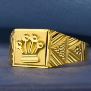22KT Gold CZ Hallmark Stylish Mens Plain Ring MPR221