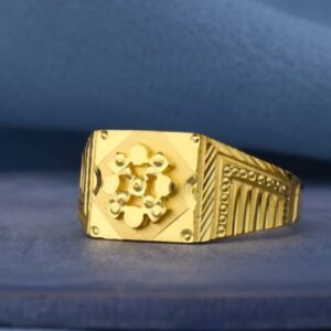 22KT Gold CZ Hallmark Fancy Mens Plain Ring MPR219