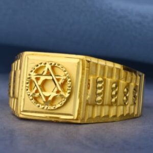 22KT Gold CZ Hallmark Exclusive Mens Plain Ring MPR218