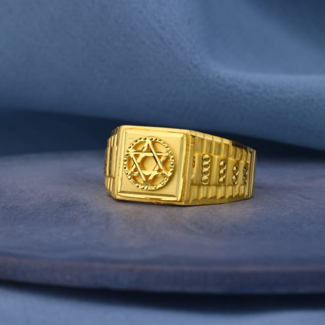 22KT Gold CZ Hallmark Exclusive Mens Plain Ring MPR218