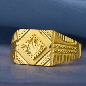 22KT Gold CZ Hallmark Delicate Mens Plain Ring MPR217
