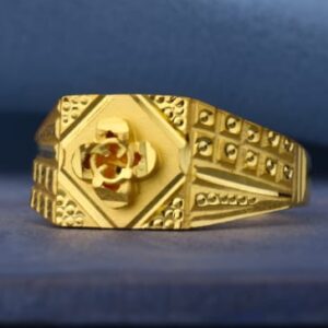 22KT Gold CZ Hallmark Designer Mens Plain Ring MPR216
