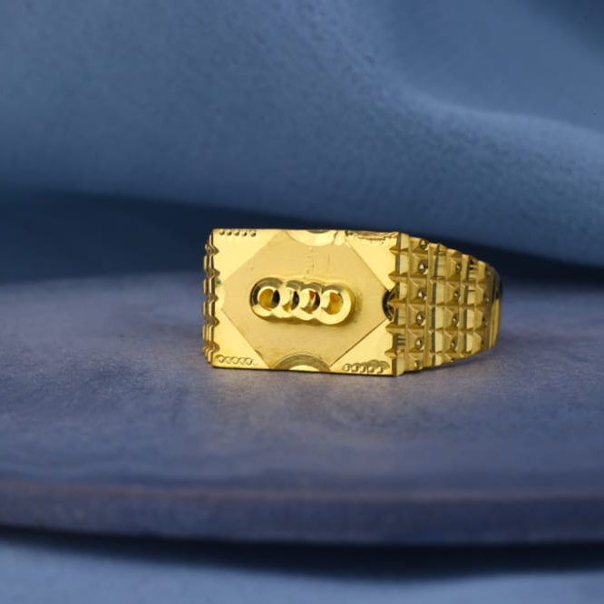22KT Gold CZ Mens Stylish Plain Ring MPR213