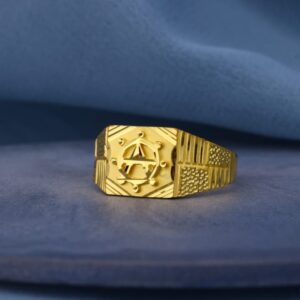 22KT Gold CZ Mens Fancy Plain Ring MPR211
