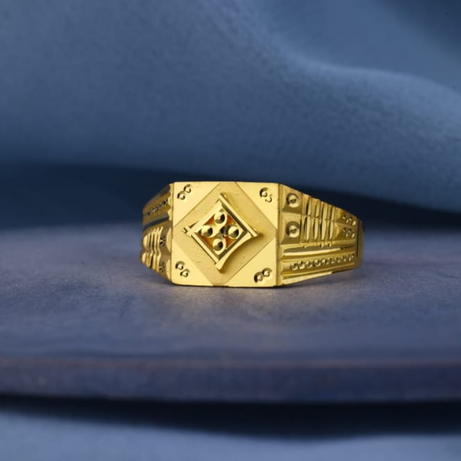 22KT Gold CZ Mens Exclusive Plain Ring MPR210