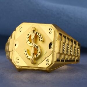 22KT Gold CZ Mens Plain Ring MPR206