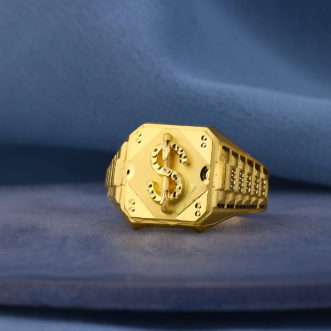 22KT Gold CZ Mens Plain Ring MPR206