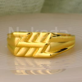 22KT Gold Mens Classic Plain Ring MPR195 - Image 2