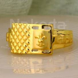916 Gold CZ Hallmark Mens Gorgeous Plain Ring MPR192 - Image 2