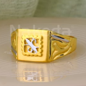 916 Gold CZ Hallmark Mens Delicate Plain Ring MPR187