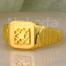 916 Gold CZ Hallmark Mens Classic Plain Ring MPR186 - Image 2