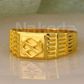 916 Gold CZ Mens Stylish Plain Ring MPR184