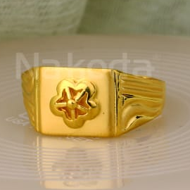 916 Gold CZ Mens Gorgeous Plain Ring MPR183