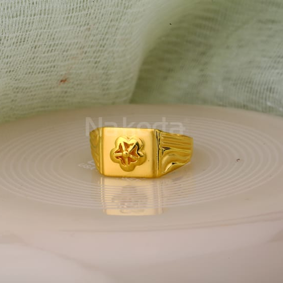 916 Gold CZ Mens Gorgeous Plain Ring MPR183