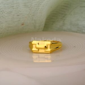 916 Gold CZ Mens Fancy Plain Ring MPR181