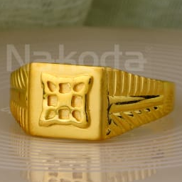 916 Gold CZ Mens Delicate Plain Ring MPR179 - Image 2